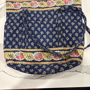 Vera Bradley Navy and Yellow Floral Shoulder Bag